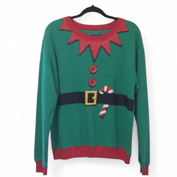 Ugly Christmas Santa’s Helper Sweatshirt - Picture 1 of 7